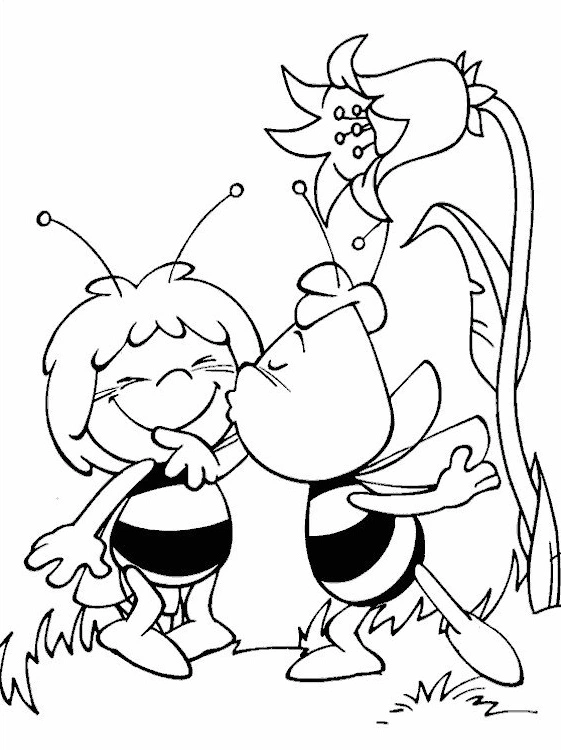 Coloring book ashamed bee Maja